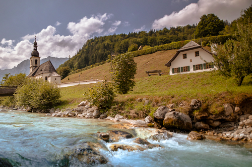 Nationalpark Berchtesgaden, Ramsau Kirche.