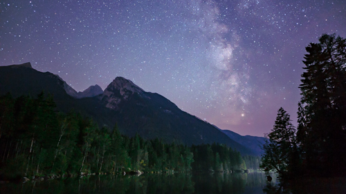 Berchtesgaden National Park, Milky Way above the Hintersee