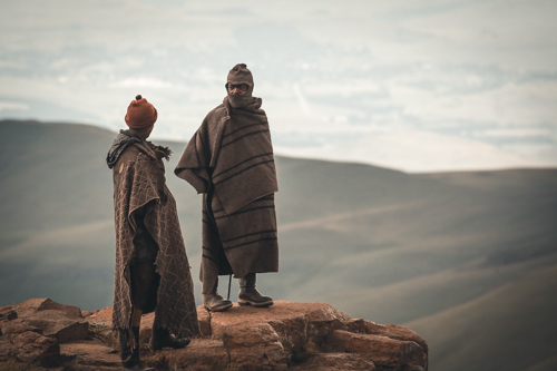 Lesotho shepherds, Sani Pass